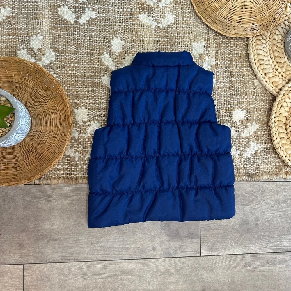 New Tommy Bahama Baby Boys Puffer Vest Jacket Navy Blue Logo Patch 12 Months